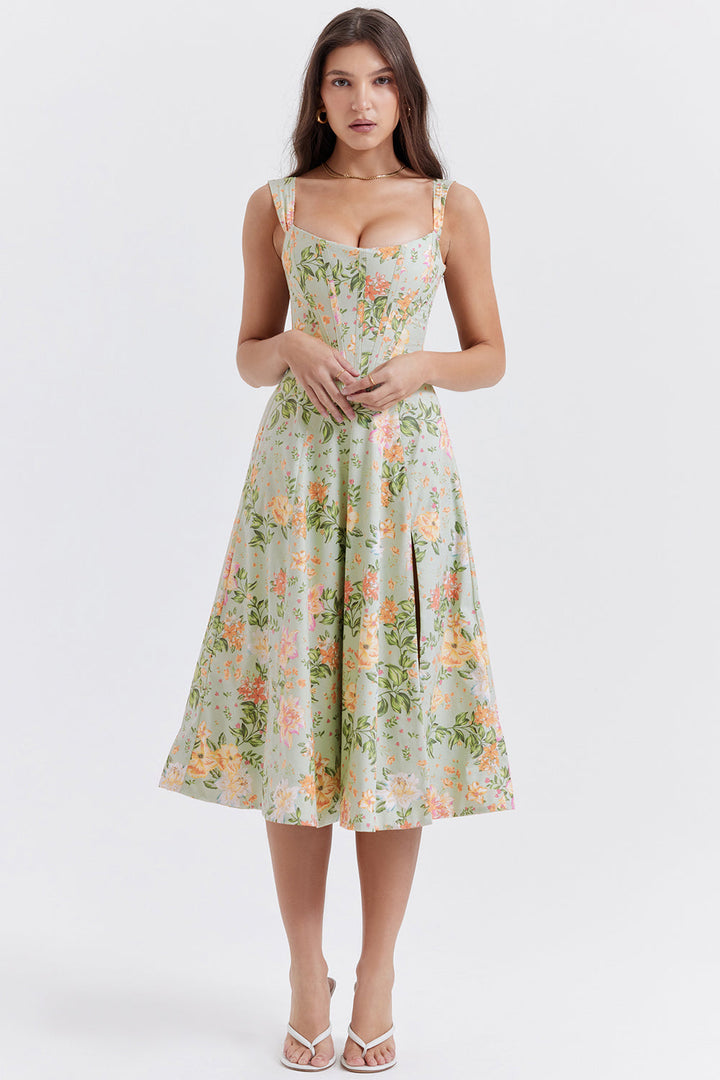 Stilla | Blomstret Let Midi Solkjole