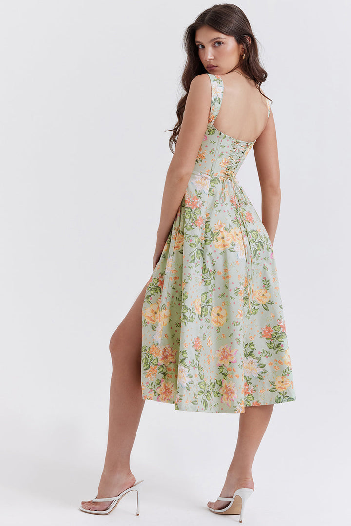 Stilla | Blomstret Let Midi Solkjole
