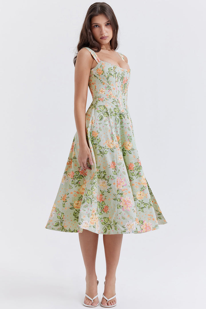 Stilla | Blomstret Let Midi Solkjole