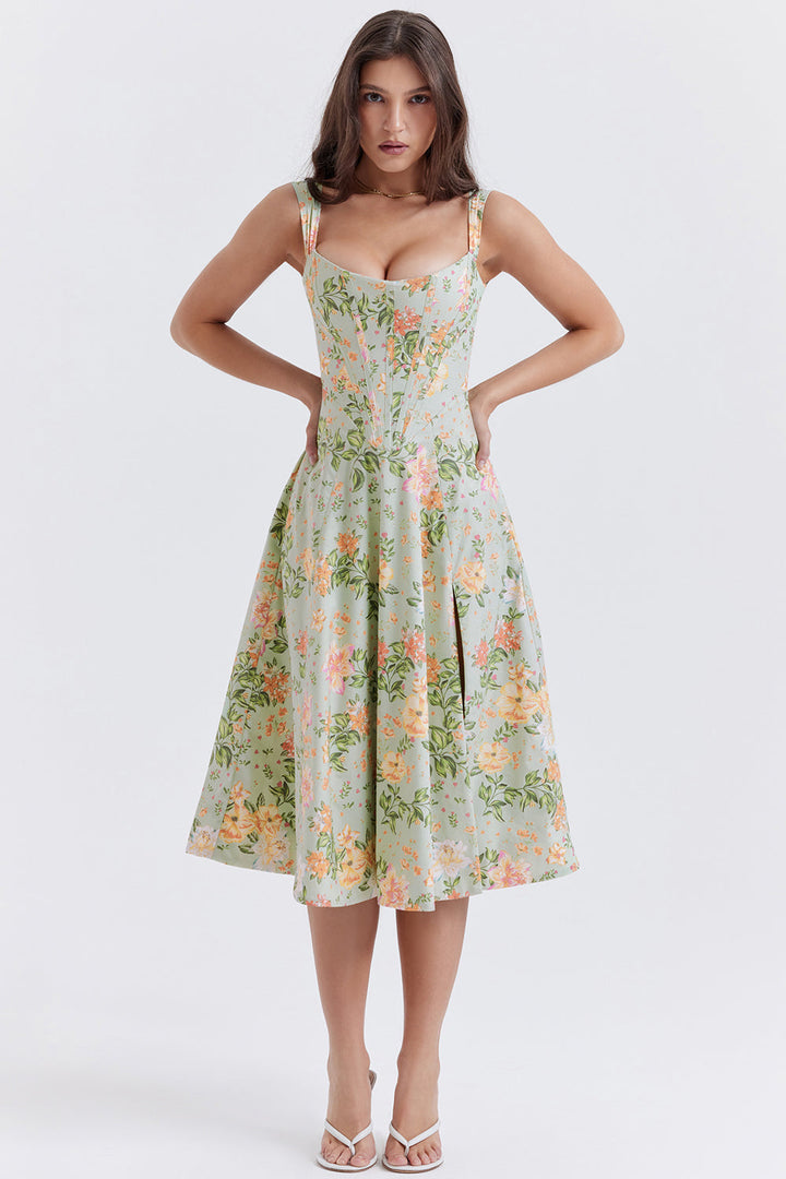 Stilla | Blomstret Let Midi Solkjole