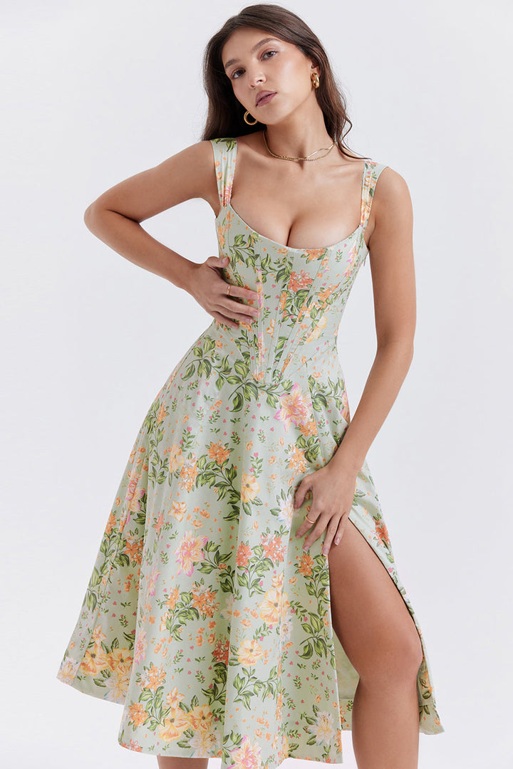 Stilla | Blomstret Let Midi Solkjole