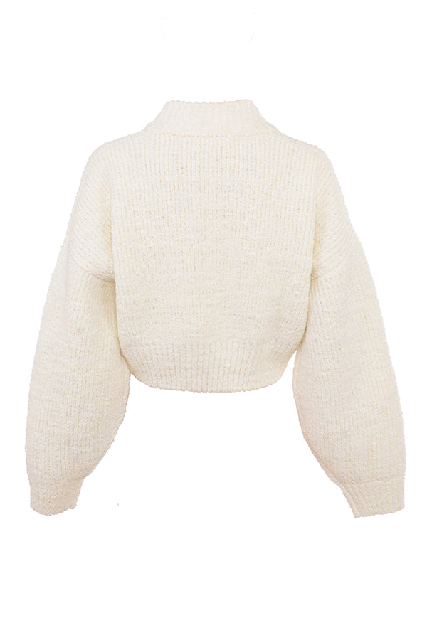 Stilla | Creme Chenille Mix Strikketrøje