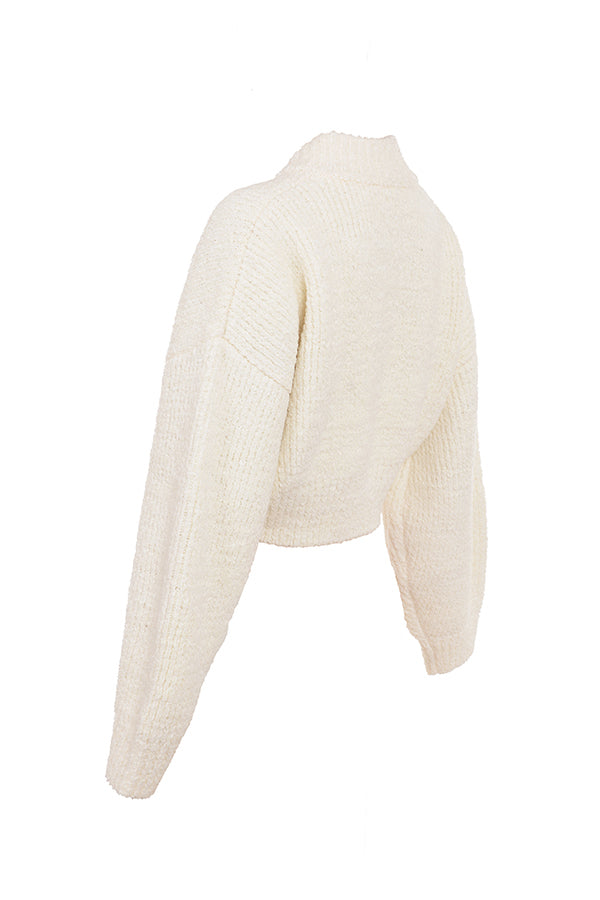 Stilla | Creme Chenille Mix Strikketrøje