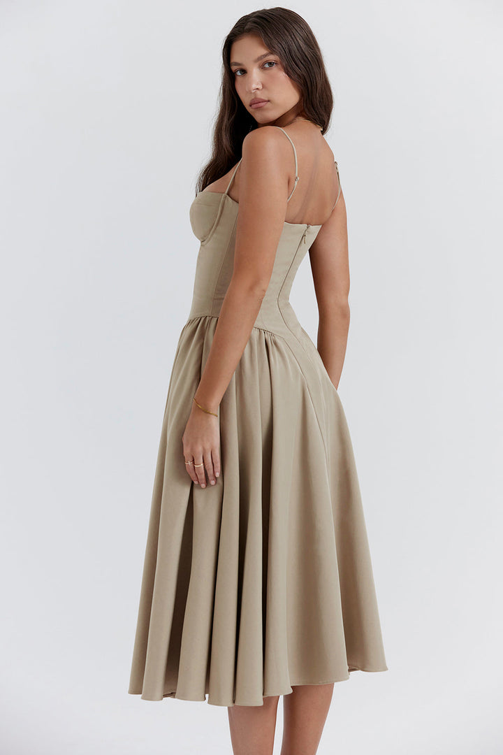 Stilla | Twill Korset Midikjole