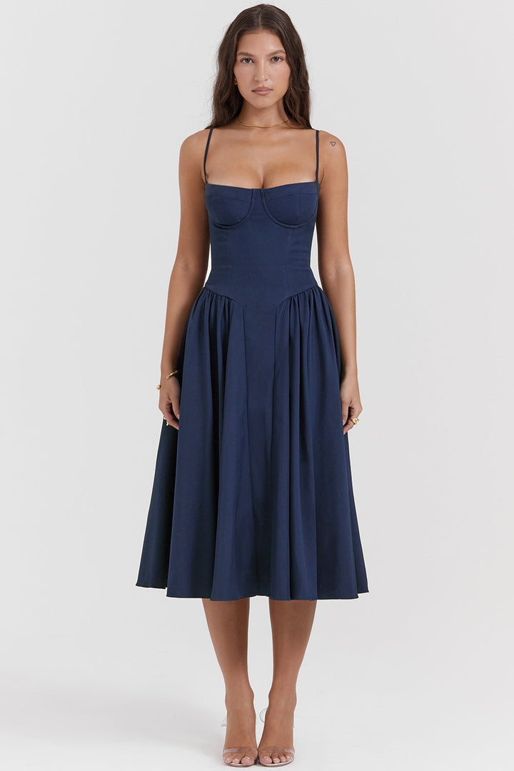 Stilla | Twill Korset Midikjole