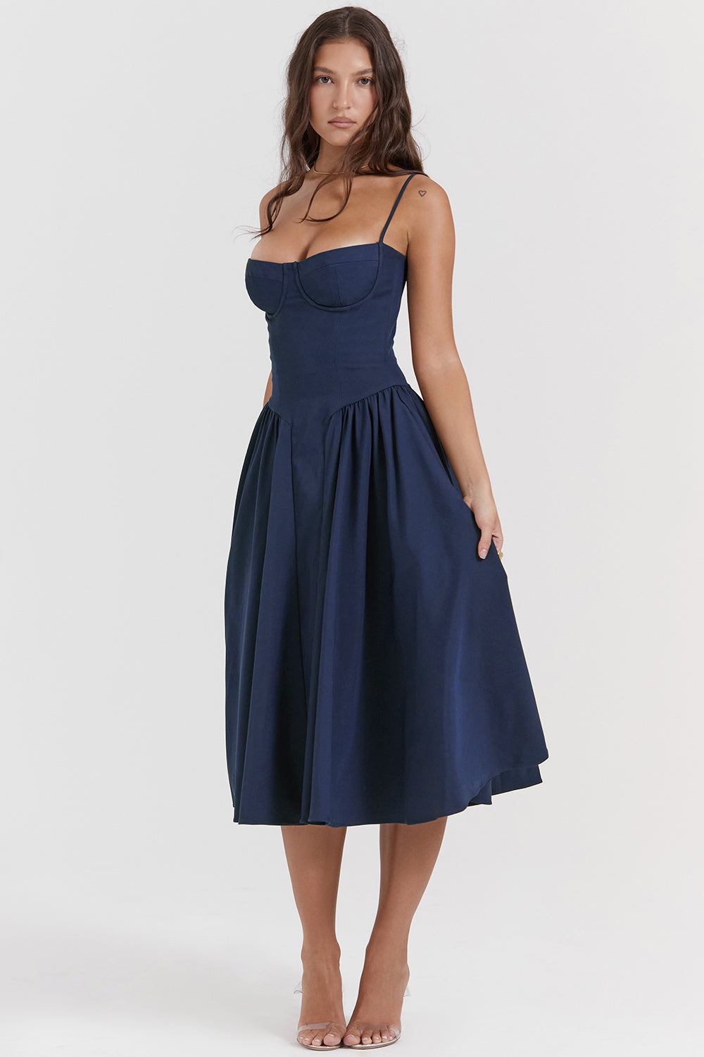 Stilla | Twill Korset Midikjole