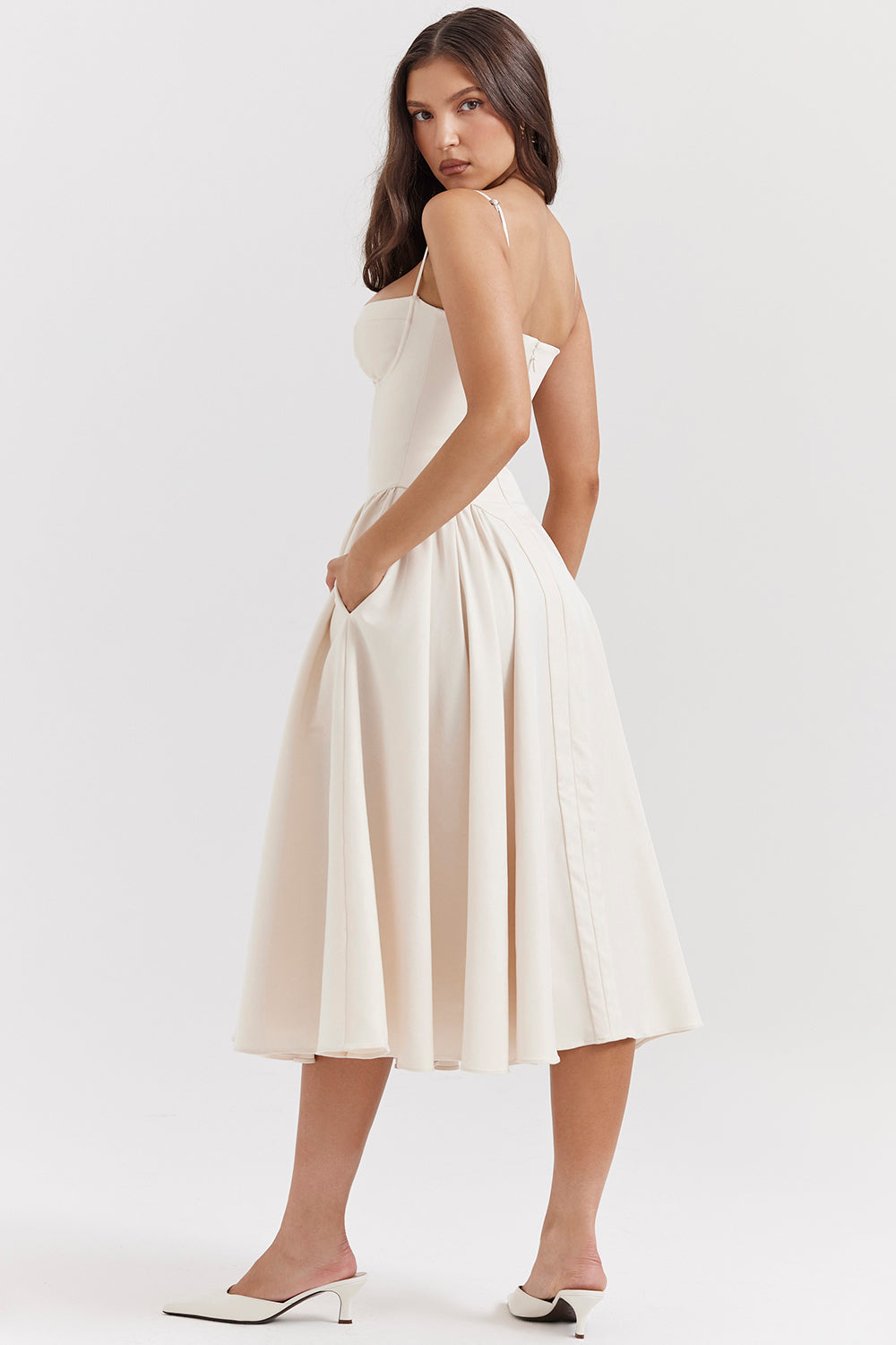 Stilla | Twill Korset Midikjole
