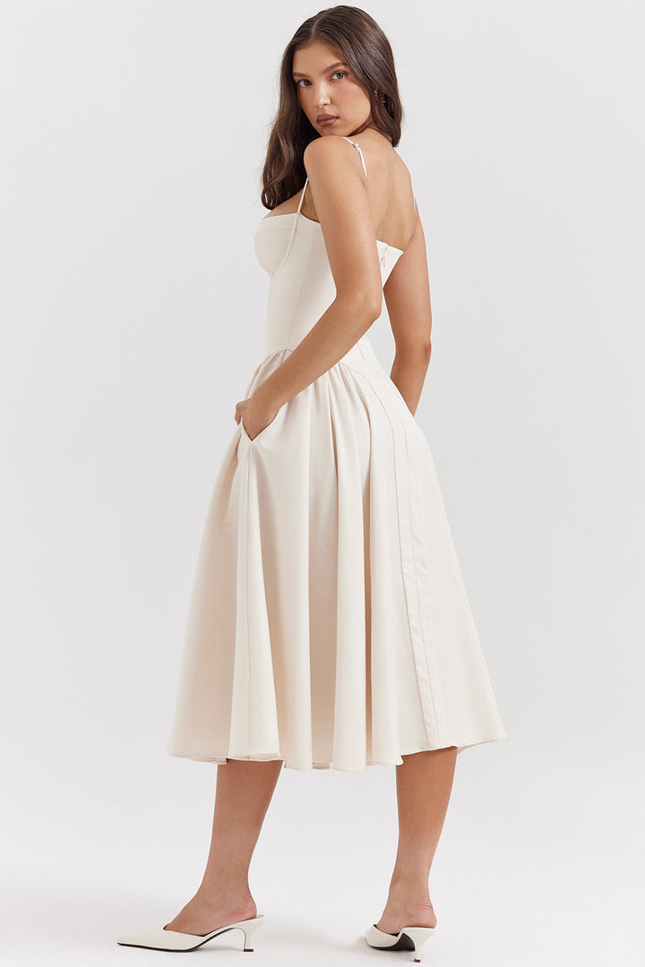 Stilla | Twill Korset Midikjole