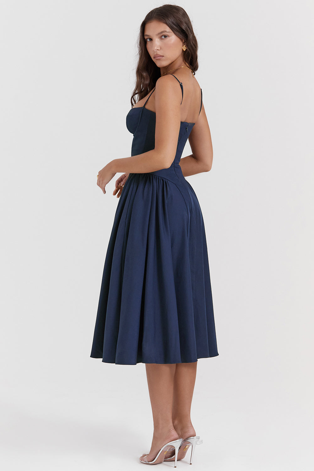 Stilla | Twill Korset Midikjole