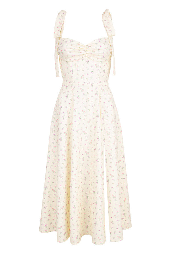 Stilla | Blomstret Midi Solkjole