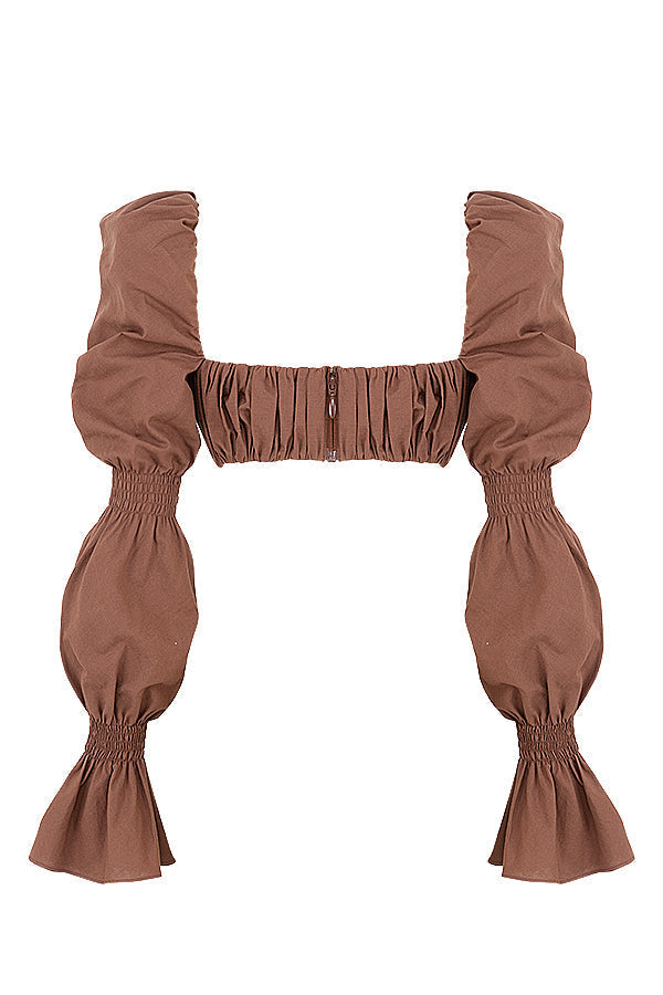 Stilla | Chokolade Smocket Top
