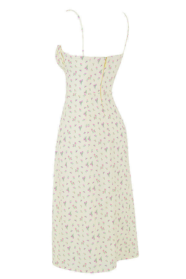 Stilla | Blomstret Bustier Midikjole