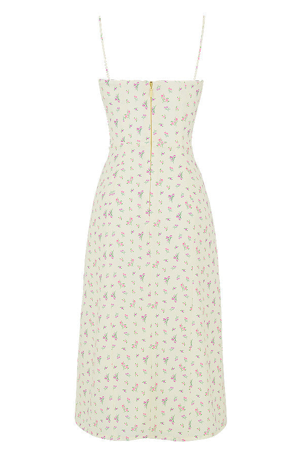 Stilla | Blomstret Bustier Midikjole