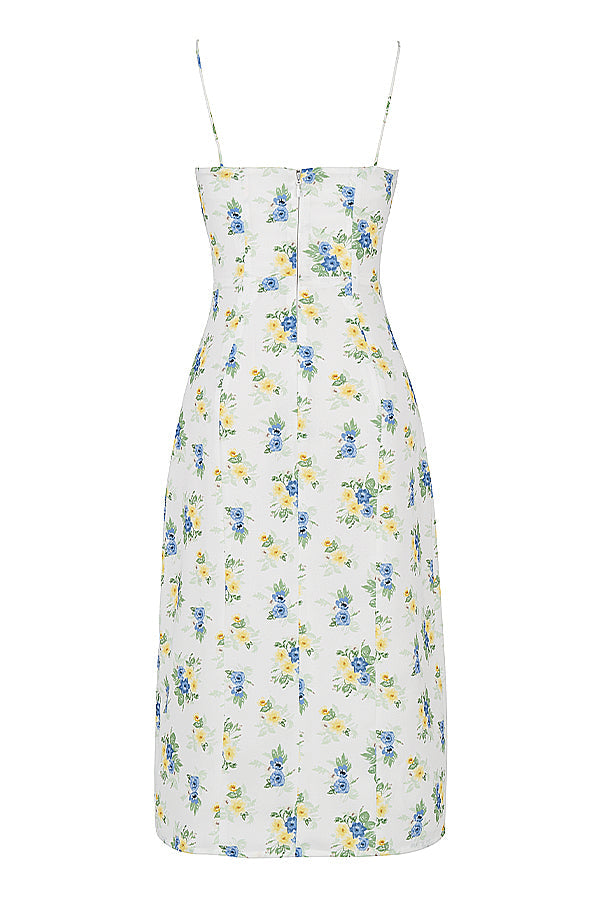 Stilla | Blomstret Bustier Midikjole