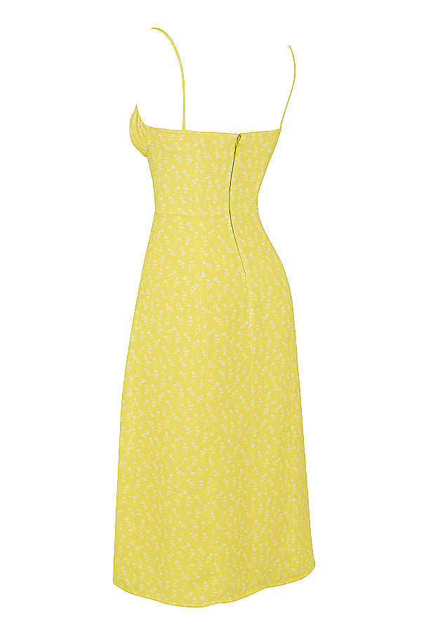 Stilla | Blomstret Bustier Midikjole