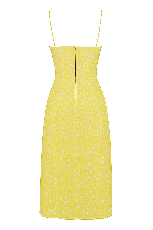 Stilla | Blomstret Bustier Midikjole
