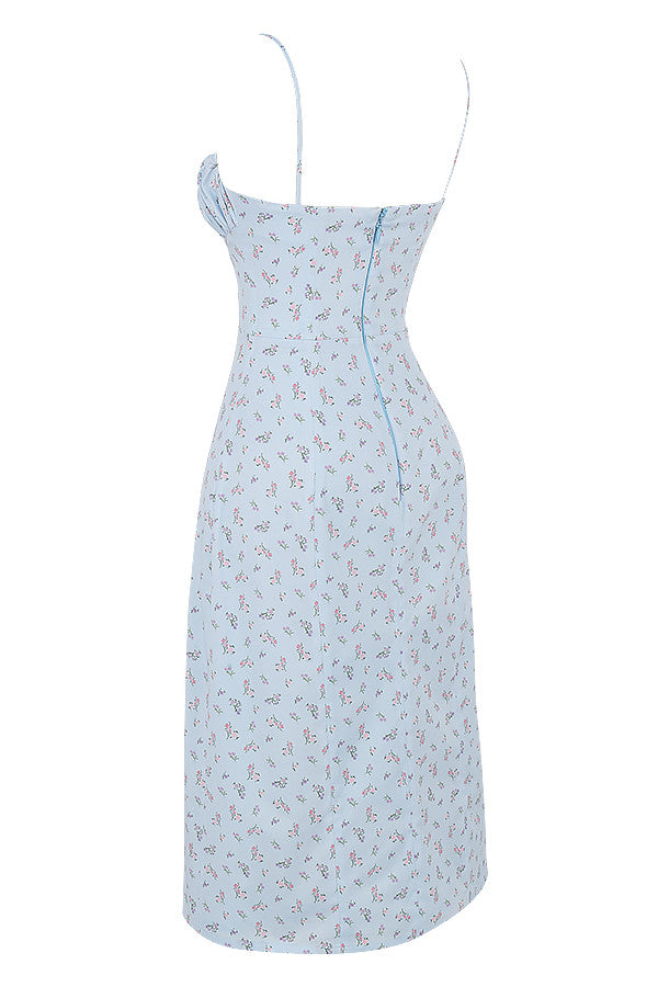 Stilla | Blomstret Bustier Midikjole