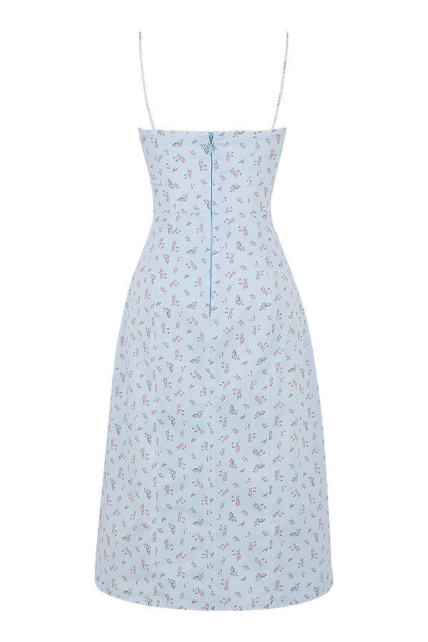 Stilla | Blomstret Bustier Midikjole