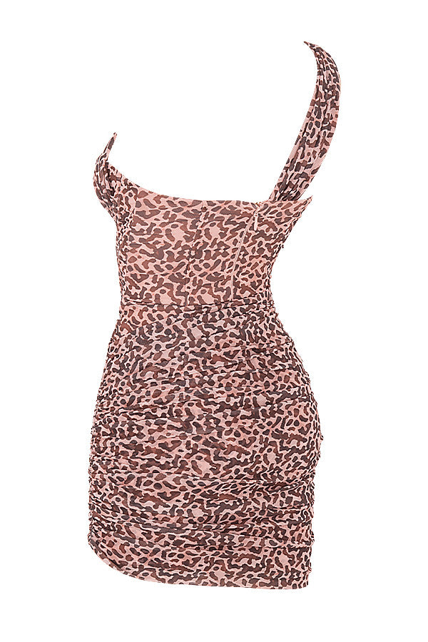 Stilla | Udskåret Minikjole Med Leopardprint