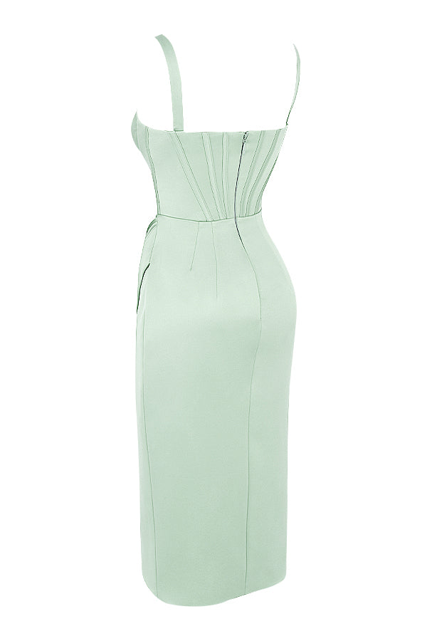 Stilla | Satin Plisseret Midikjole