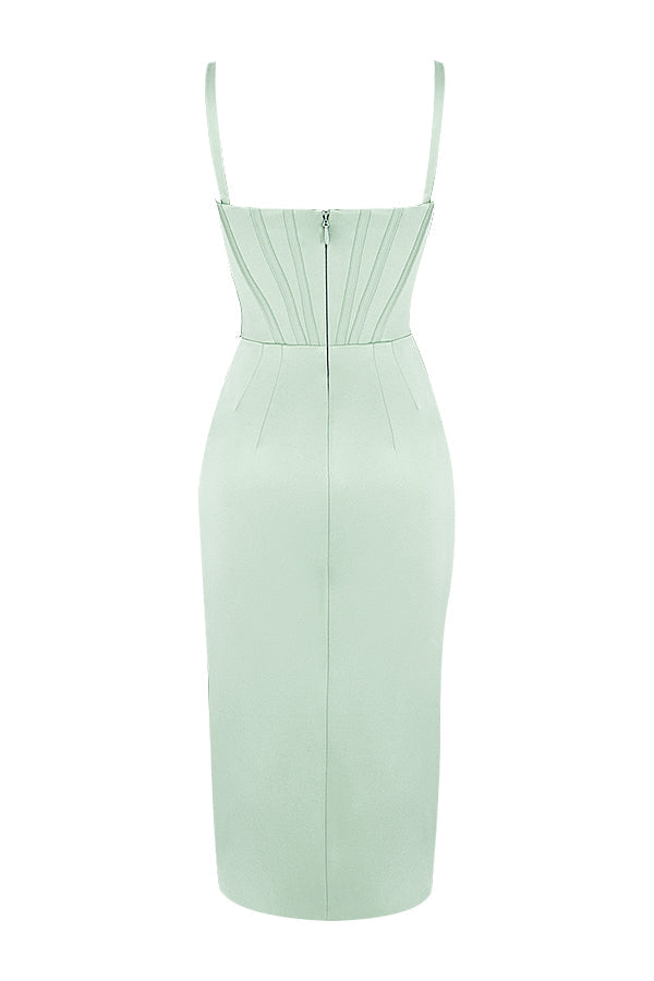 Stilla | Satin Plisseret Midikjole