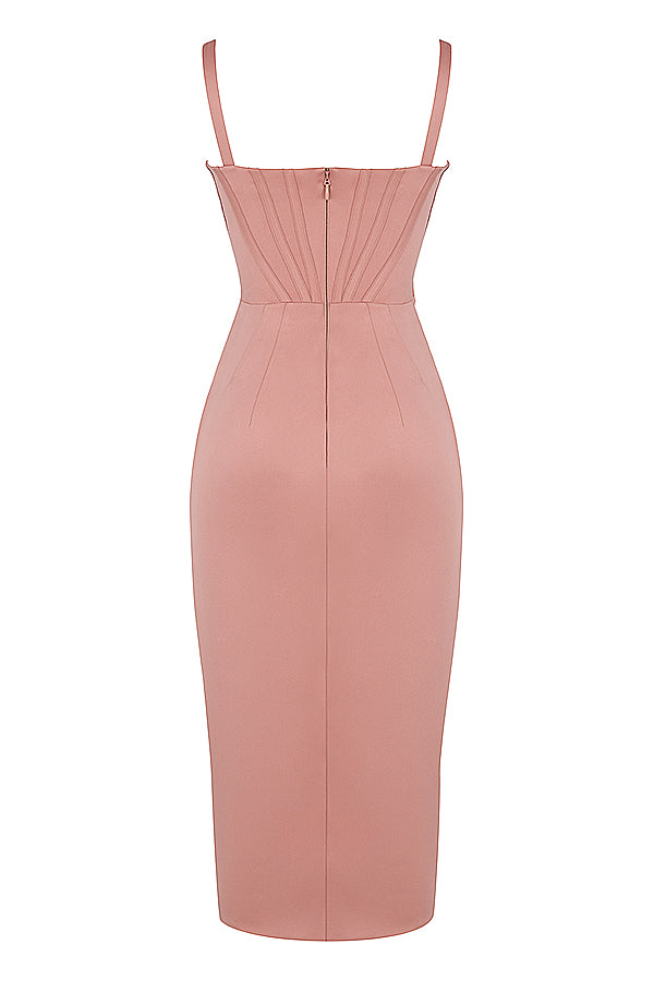 Stilla | Satin Plisseret Midikjole