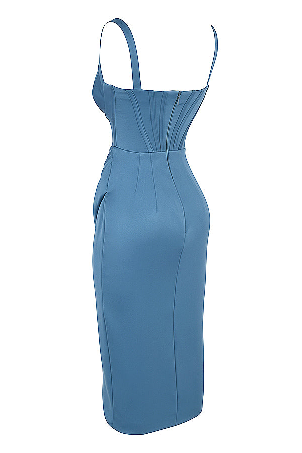 Stilla | Satin Plisseret Midikjole