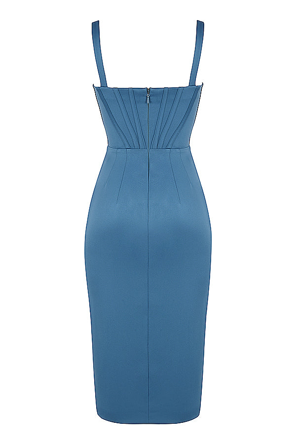 Stilla | Satin Plisseret Midikjole