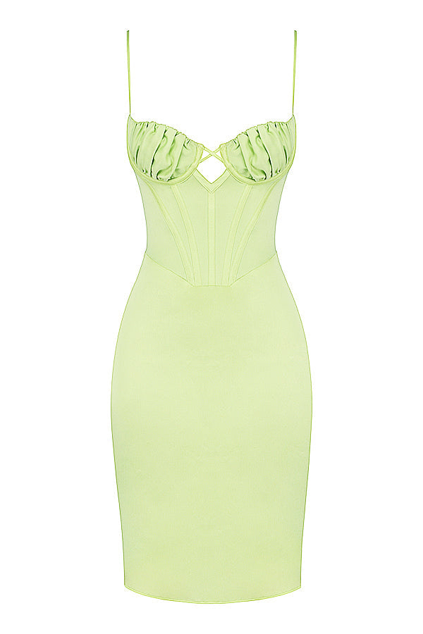 Stilla | Midikjole Pistacie Satin