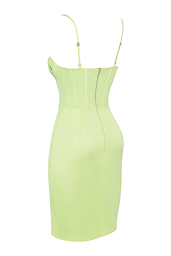 Stilla | Midikjole Pistacie Satin