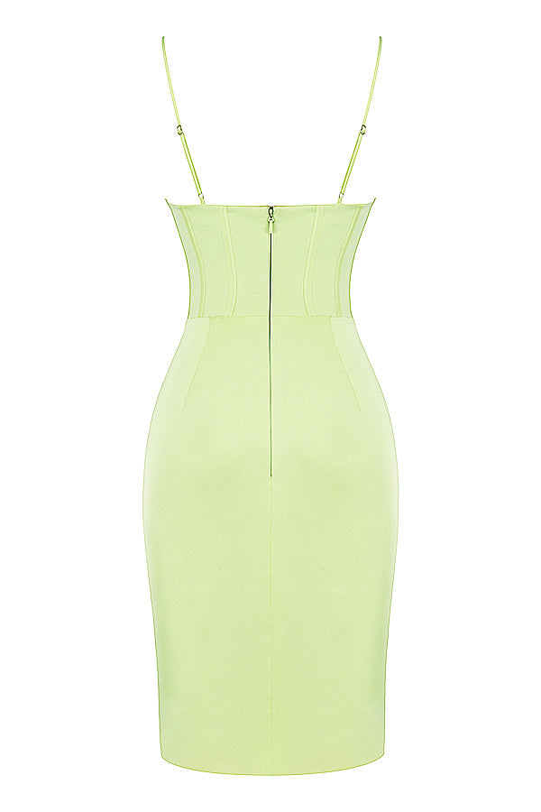 Stilla | Midikjole Pistacie Satin