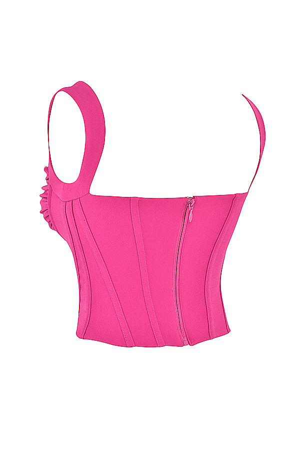 Stilla | Fuchsia Farvet Korsettop Med Udbening