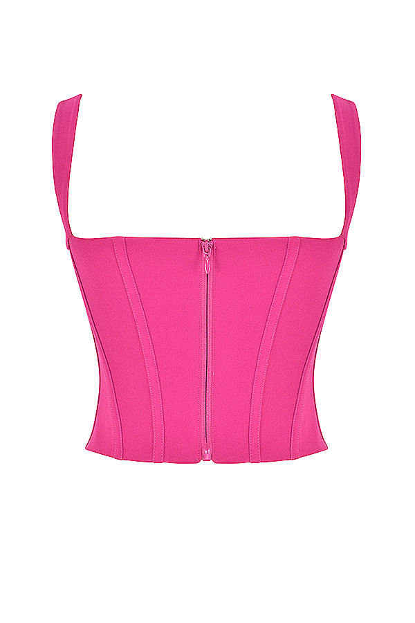 Stilla | Fuchsia Farvet Korsettop Med Udbening
