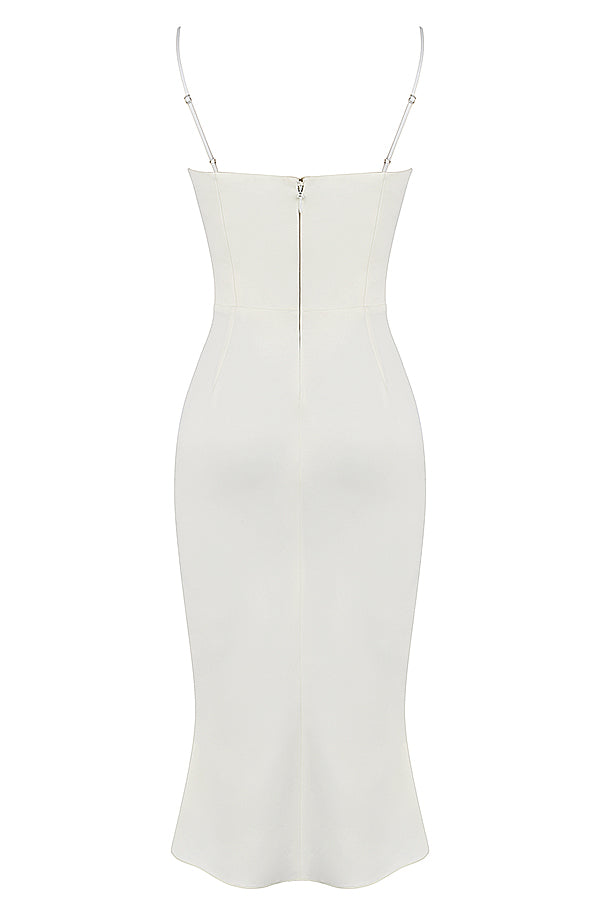 Stilla | Ivory Satin Udskåret Korsetkjole