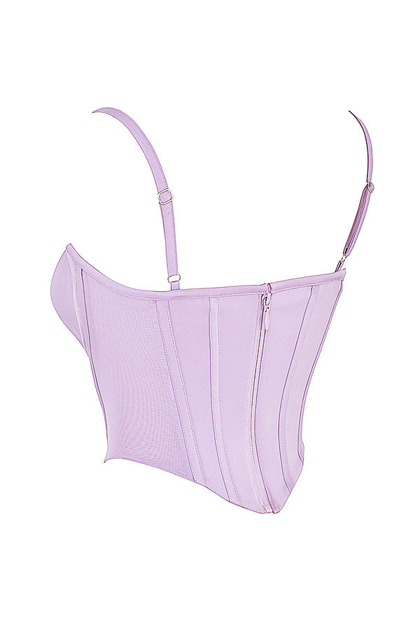 Stilla | Orchid Satin Korset Med Mini Nederdel