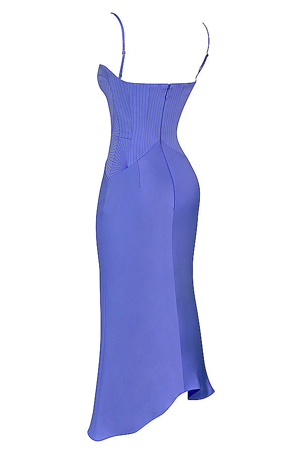Stilla | Periwinkle Midikjole Med Satin Korset