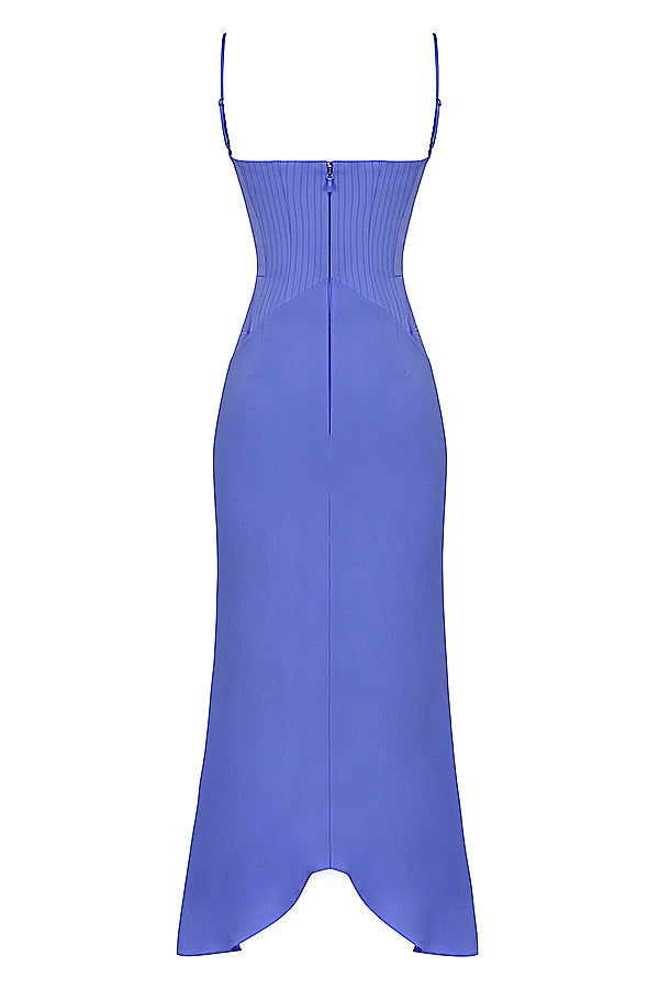 Stilla | Periwinkle Midikjole Med Satin Korset