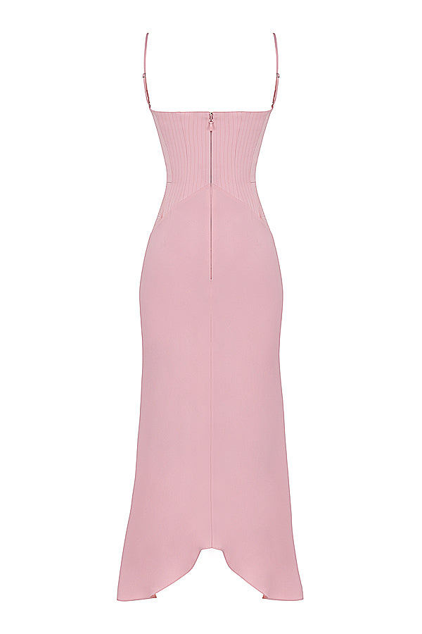 Stilla | Periwinkle Midikjole Med Satin Korset