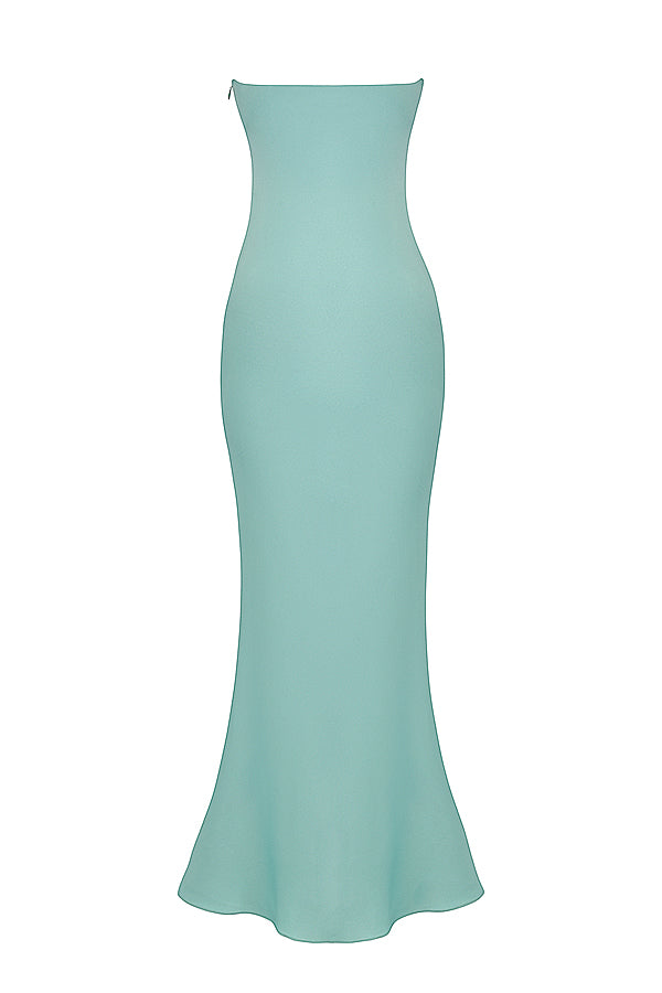 Stilla | Stropløs Maxikjole Jade Satin