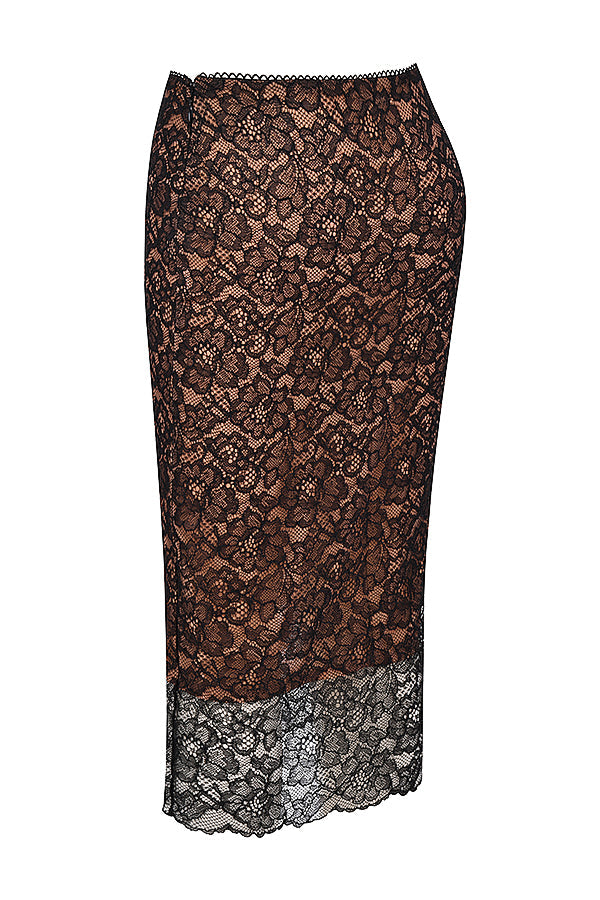 Stilla | Sort Blonde Cami Top Med Midi Nederdel