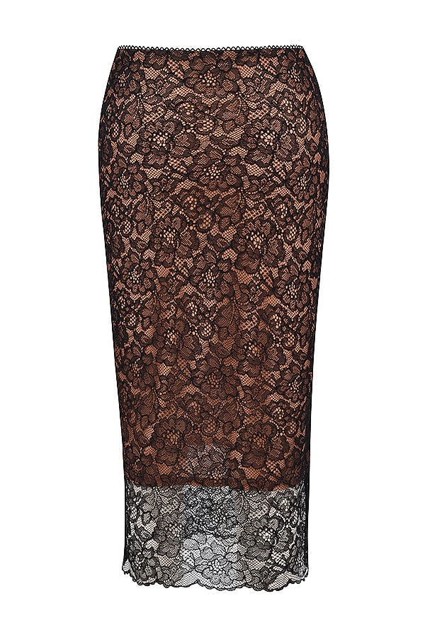 Stilla | Sort Blonde Cami Top Med Midi Nederdel