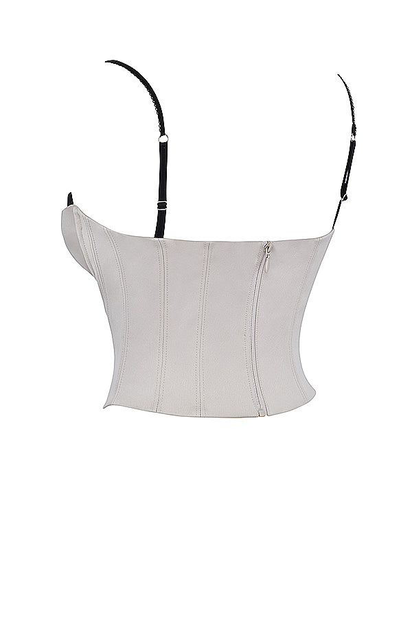 Stilla | Bøjlekorset Af Beige Satin