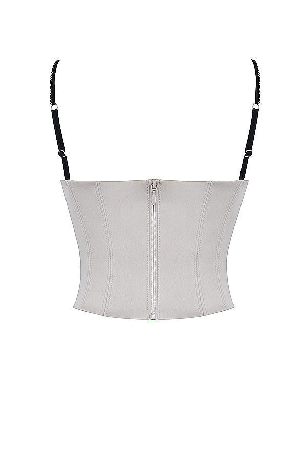 Stilla | Beige Satin Bøjle Korset