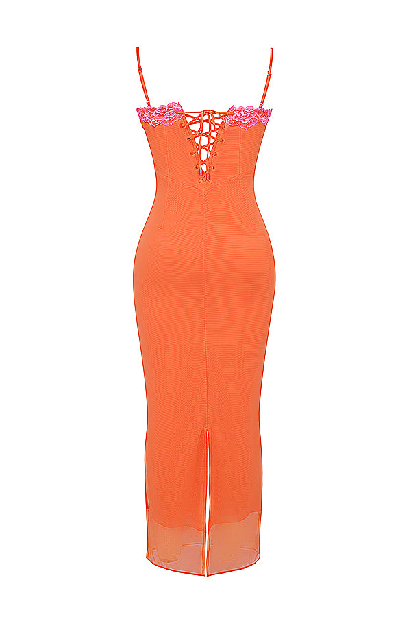 Stilla | Flamme Orange Maxi Kjole