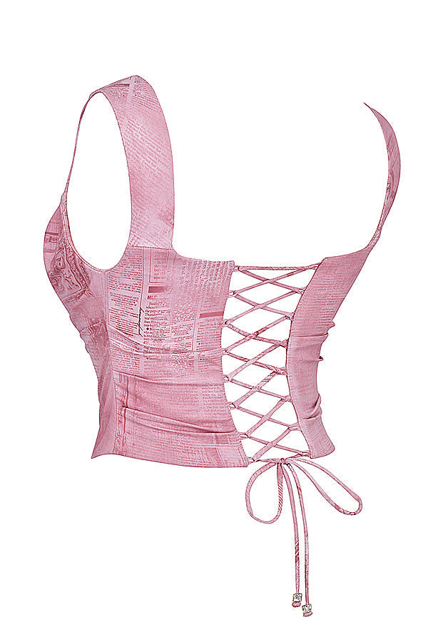 Stilla | Pink Printet Korset