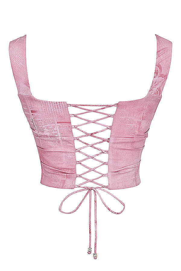 Stilla | Pink Printet Korset
