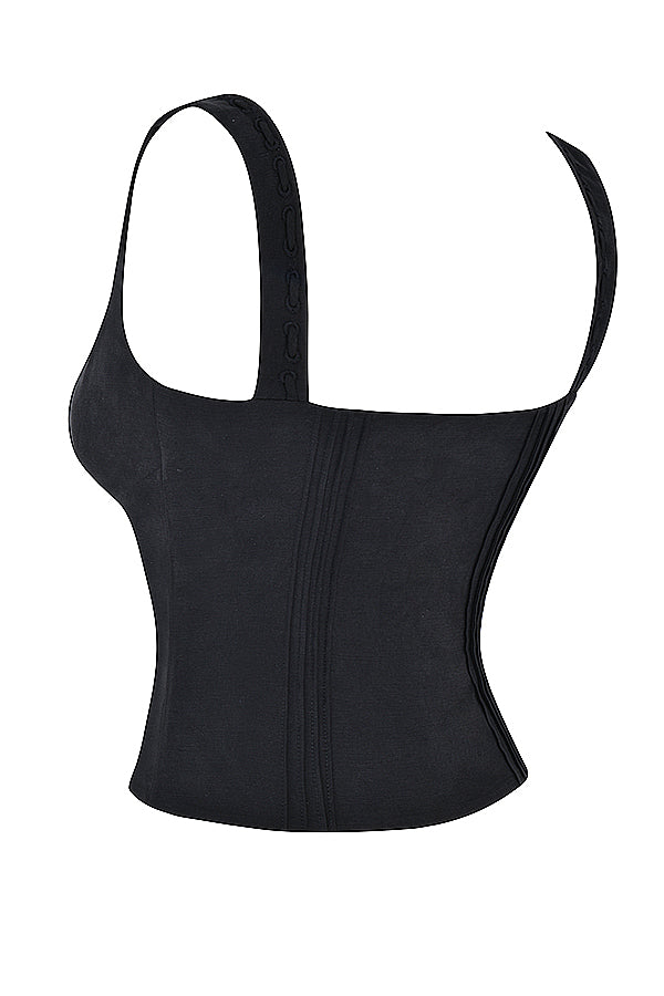 Stilla | Tekstureret Sort Top