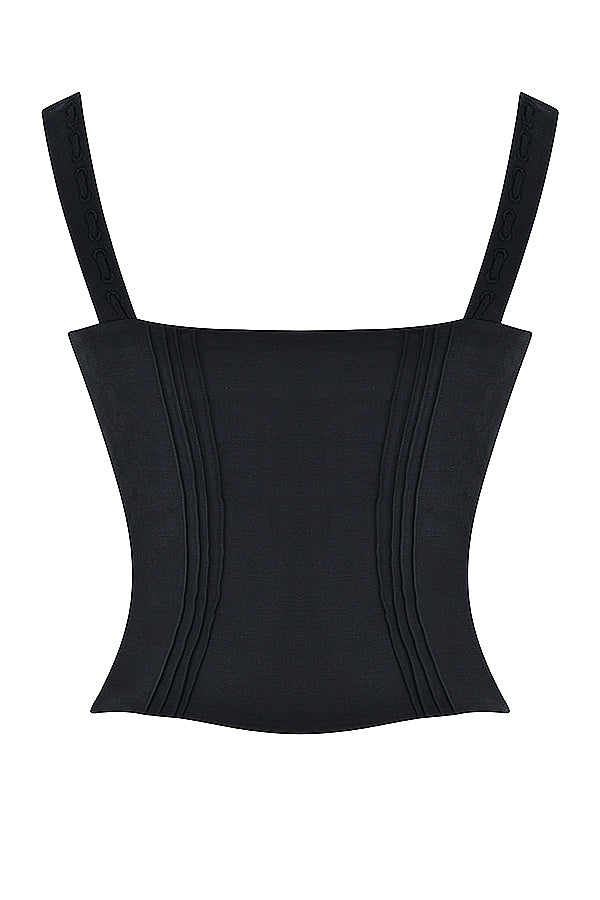 Stilla | Tekstureret Sort Top