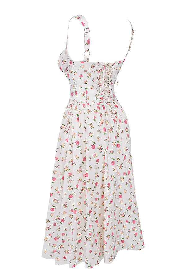 Stilla | Midi Solkjole Med Blomster