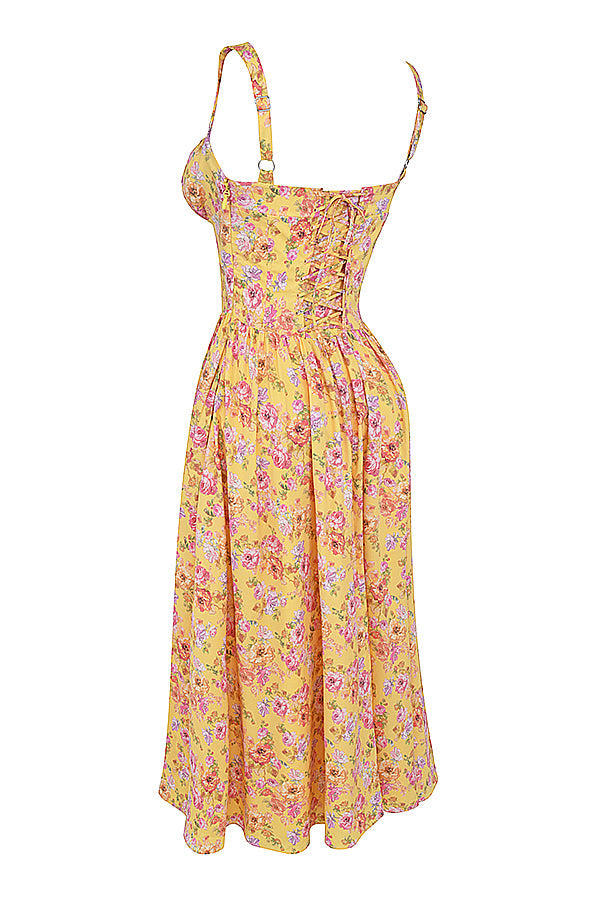 Stilla | Blomstret Let Midi Solkjole